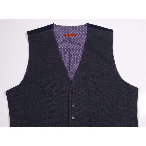Ted Baker Gray Herringbone Vest Gilet 4/XL - Picture 2 of 7